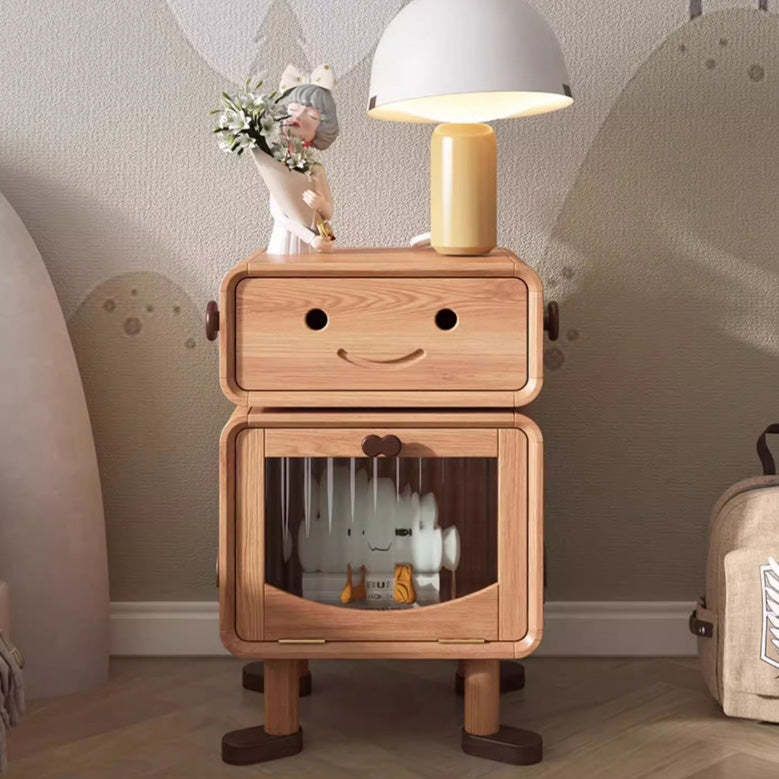 Contemporary Solid Wood 1-Drawer Nightstand