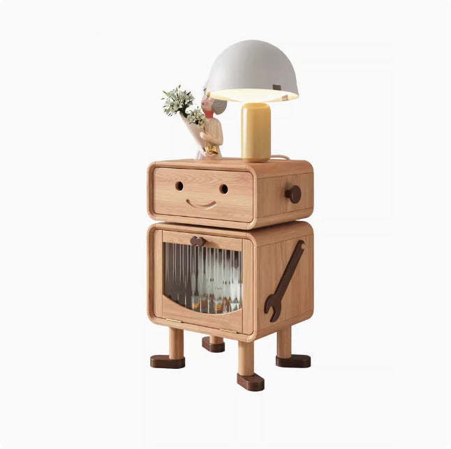 Contemporary Solid Wood 1-Drawer Nightstand