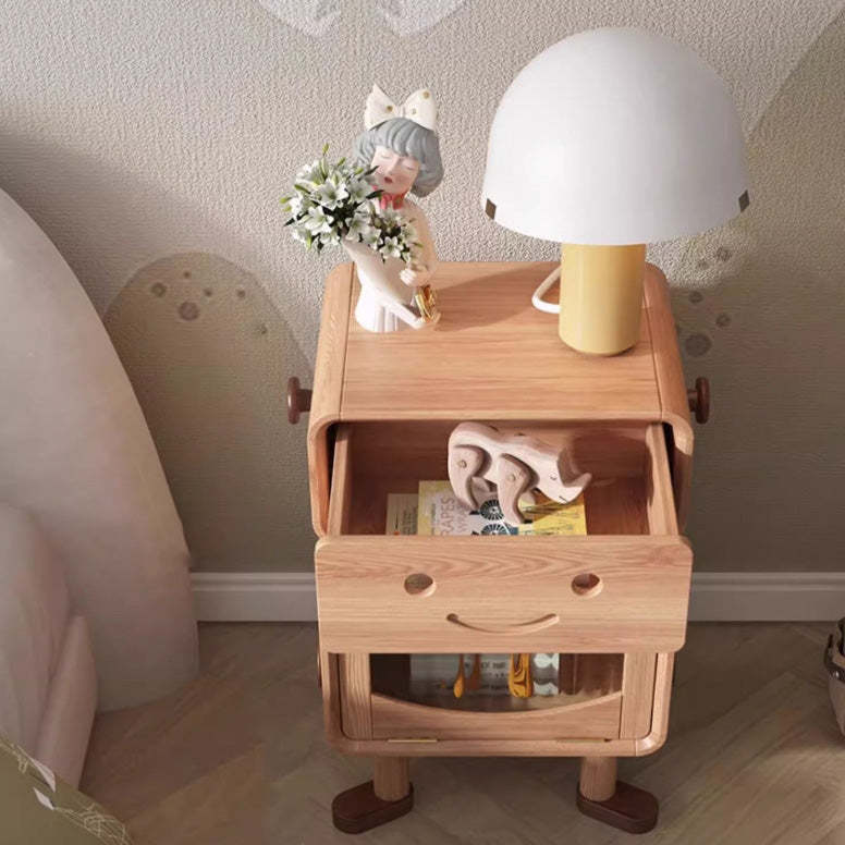 Contemporary Solid Wood 1-Drawer Nightstand