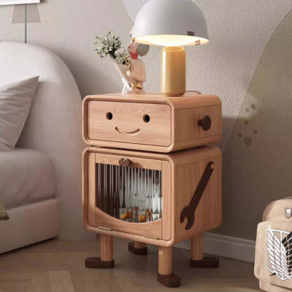 Contemporary Solid Wood 1-Drawer Nightstand