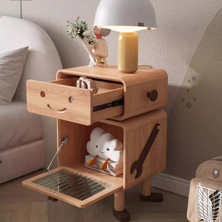 Contemporary Solid Wood 1-Drawer Nightstand