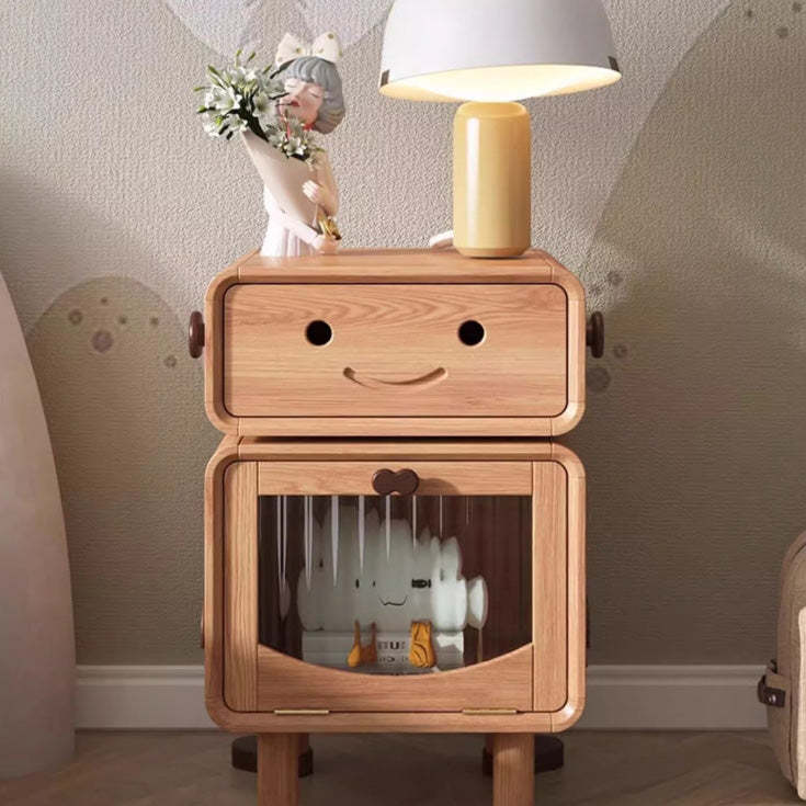 Contemporary Solid Wood 1-Drawer Nightstand