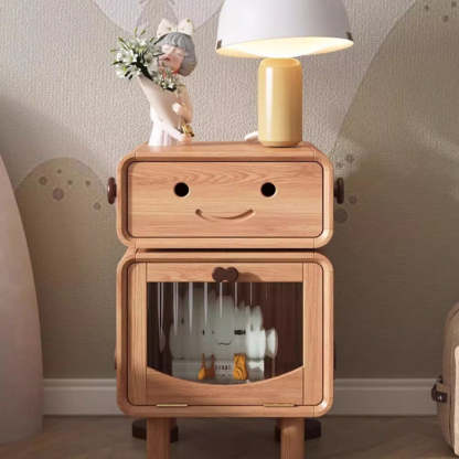 Contemporary Solid Wood 1-Drawer Nightstand