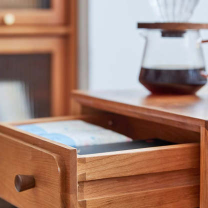 Minimalist Cherry Wood Robot Nightstand