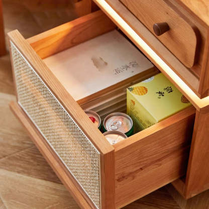Minimalist Cherry Wood Robot Nightstand