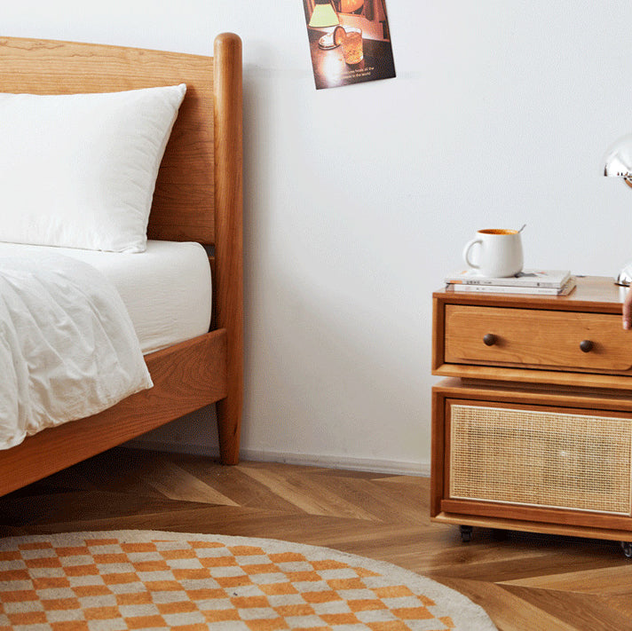 Minimalist Cherry Wood Robot Nightstand