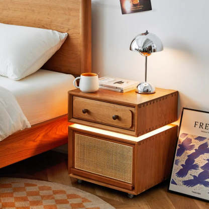 Minimalist Cherry Wood Robot Nightstand