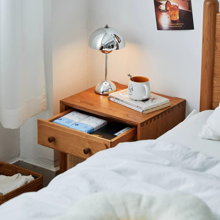 Minimalist Cherry Wood Robot Nightstand
