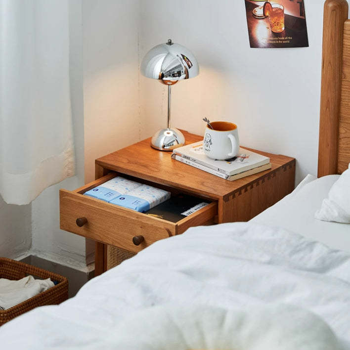 Minimalist Cherry Wood Robot Nightstand
