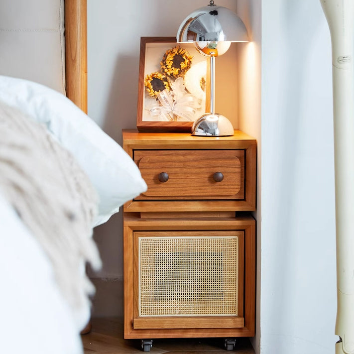Minimalist Cherry Wood Robot Nightstand