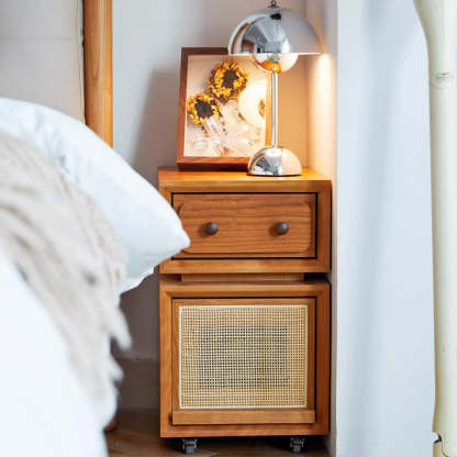 Minimalist Cherry Wood Robot Nightstand
