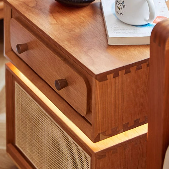 Minimalist Cherry Wood Robot Nightstand