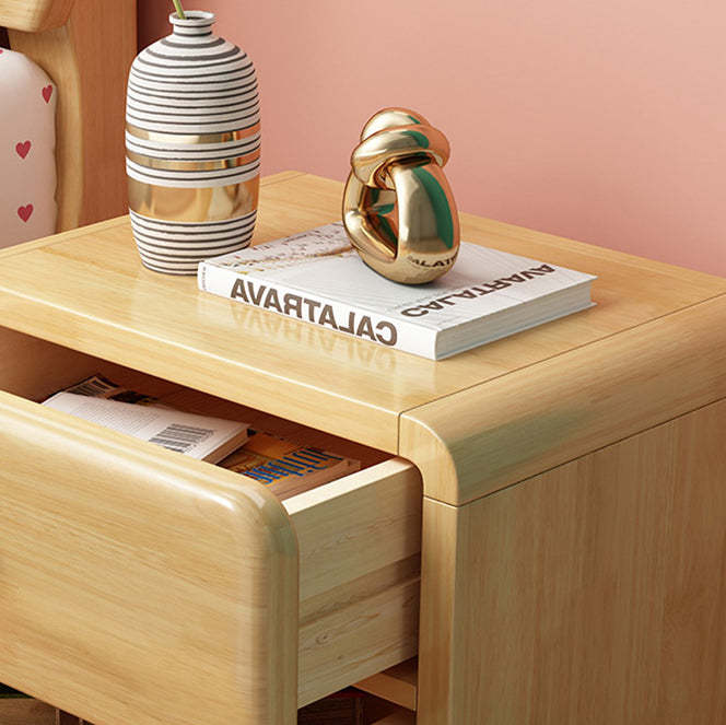 Rounded Cylinder Wood Nightstand 1/2-Drawer