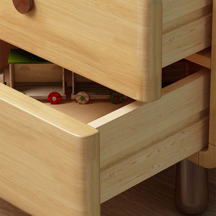 Rounded Cylinder Wood Nightstand 1/2-Drawer