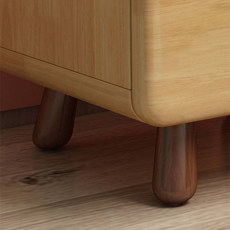 Rounded Cylinder Wood Nightstand 1/2-Drawer