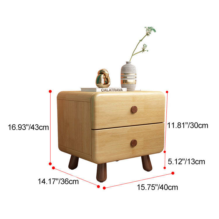 Rounded Cylinder Wood Nightstand 1/2-Drawer