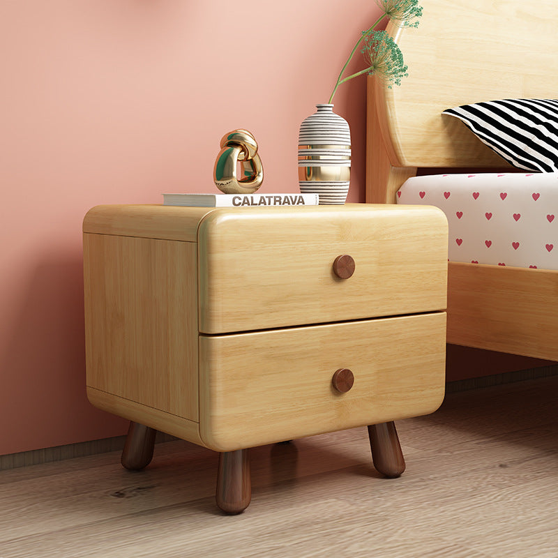 Rounded Cylinder Wood Nightstand 1/2-Drawer — 2