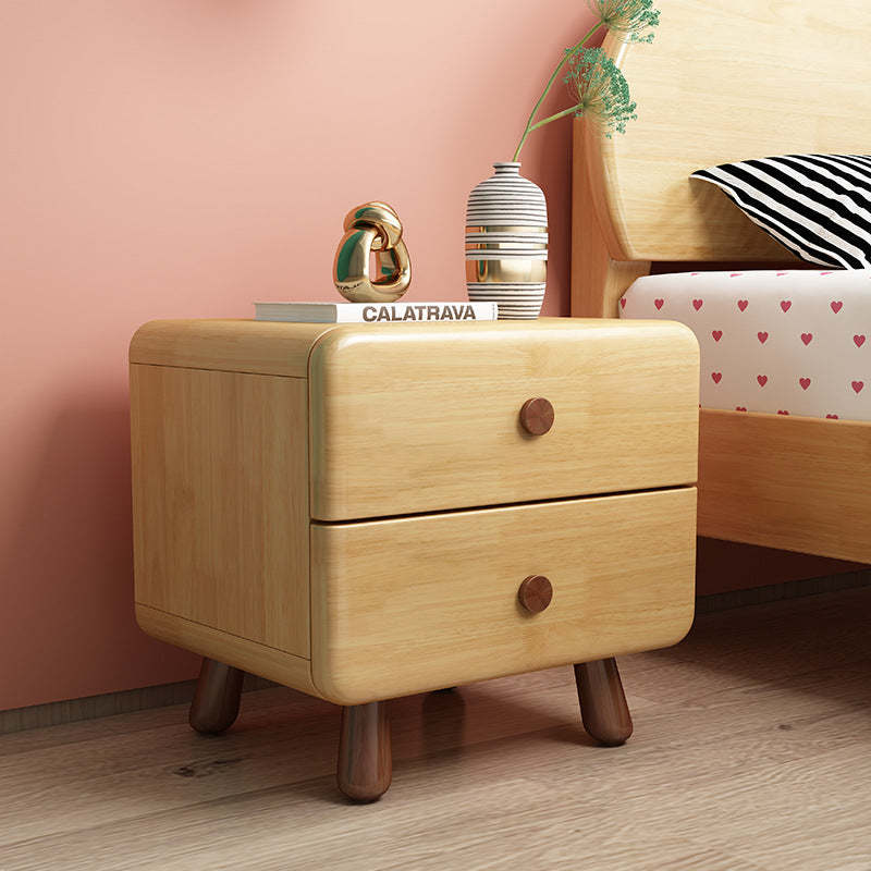 Rounded Cylinder Wood Nightstand 1/2-Drawer — 2