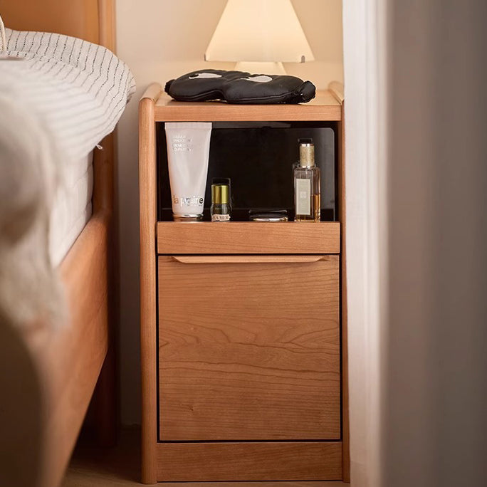 Lighom rounded 2-tier wood nightstands for bedroom