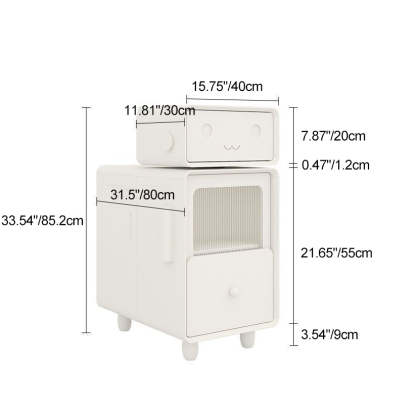 Wood Nightstand 2-Drawer