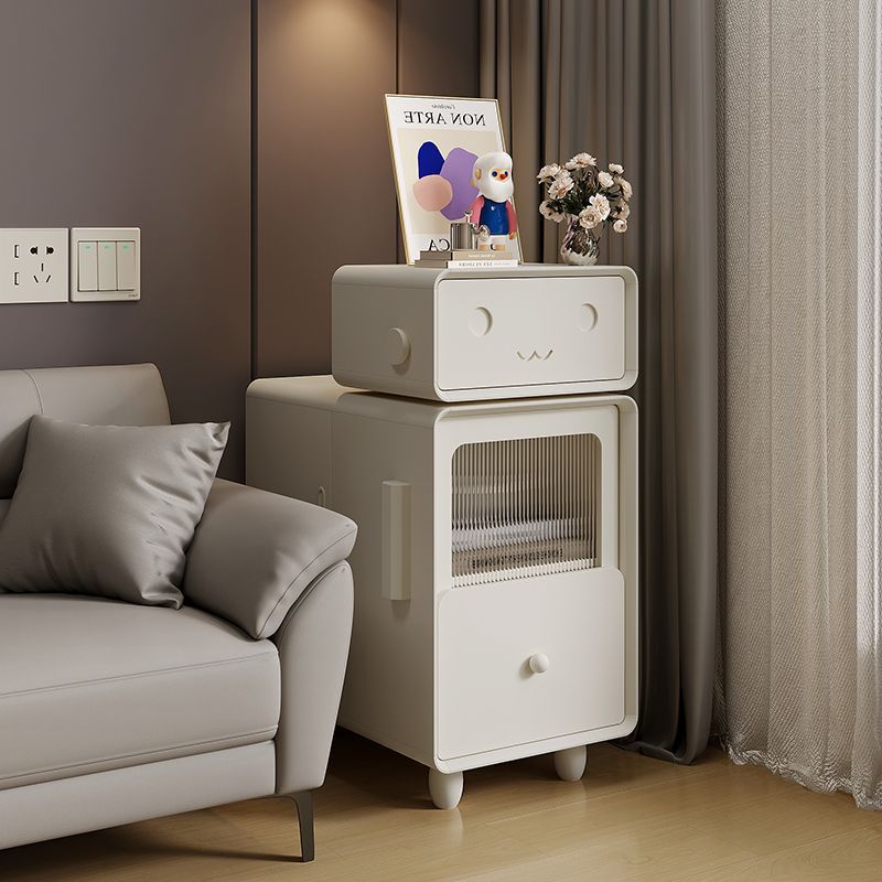 Wood Nightstand 2-Drawer — White