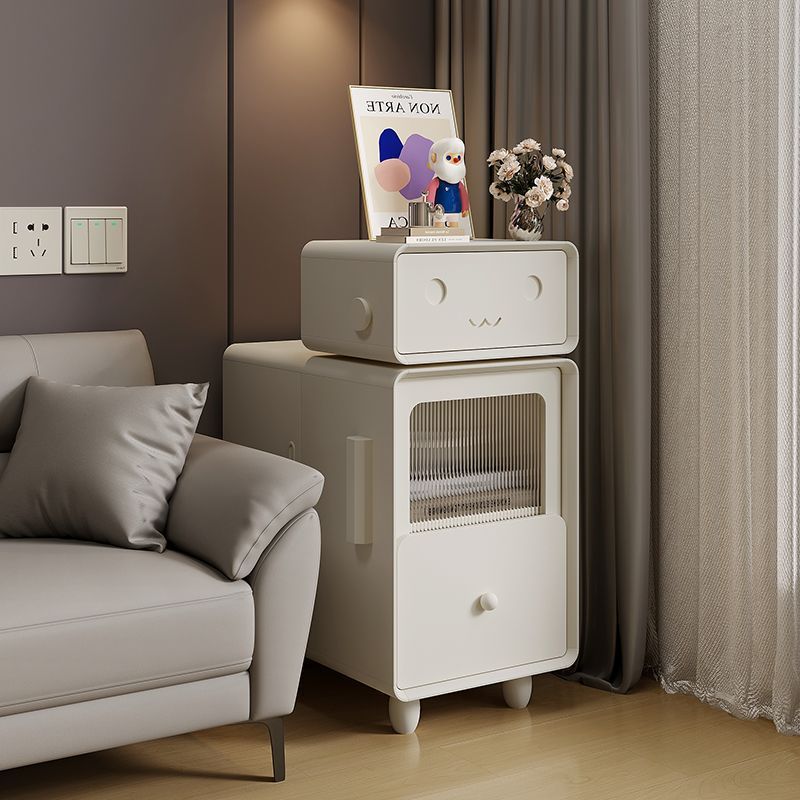 Wood Nightstand 2-Drawer — White