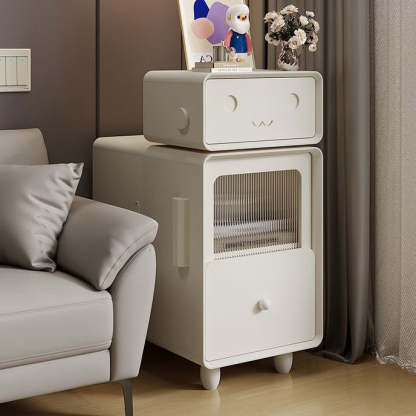 Wood Nightstand 2-Drawer