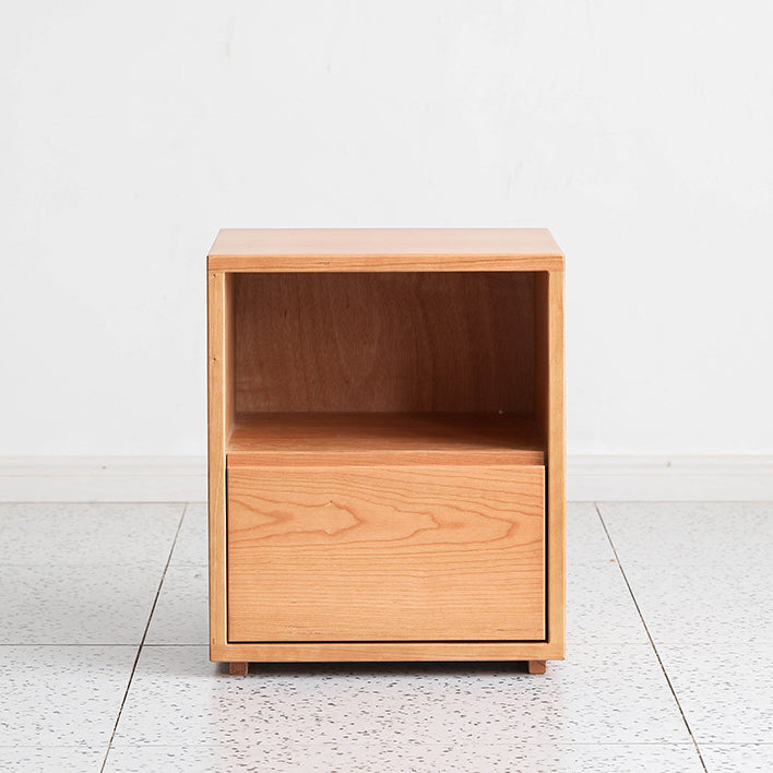 Japanese Red Oak Walnut Nightstand 1-Drawer