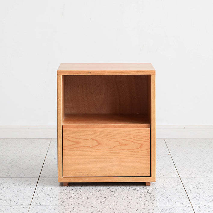 Japanese Red Oak Walnut Nightstand 1-Drawer