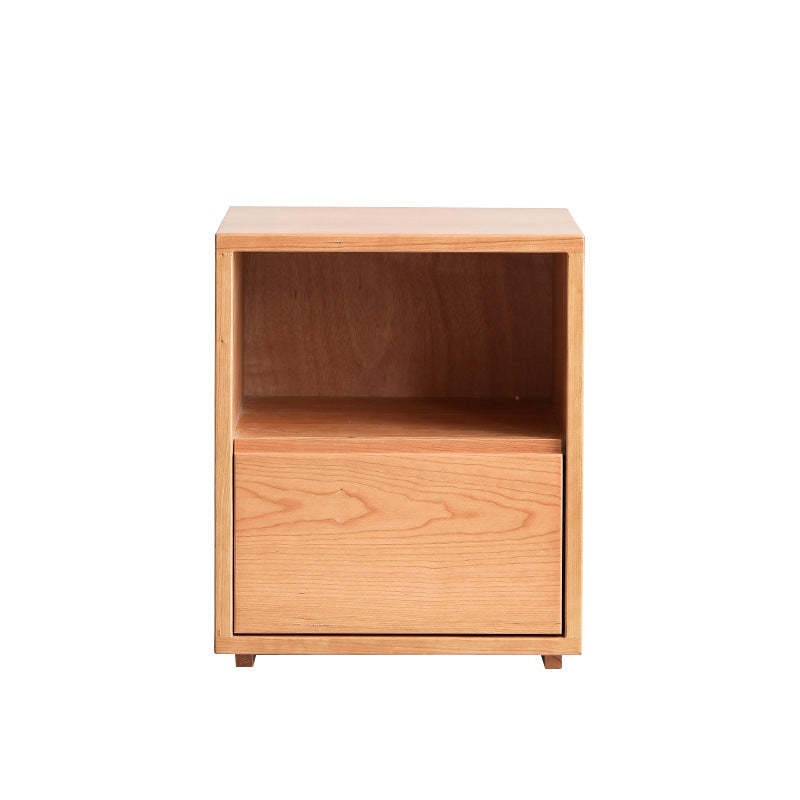 Japanese Red Oak Walnut Nightstand 1-Drawer