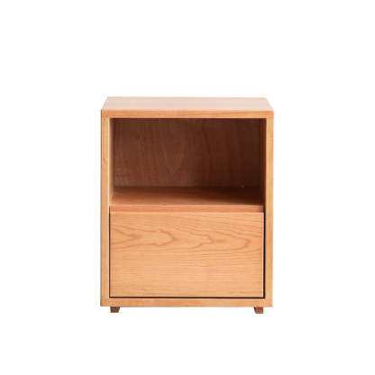 Japanese Red Oak Walnut Nightstand 1-Drawer