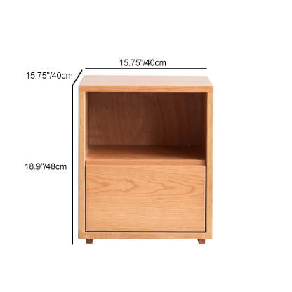 Japanese Red Oak Walnut Nightstand 1-Drawer