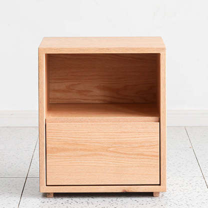 Japanese Red Oak Walnut Nightstand 1-Drawer