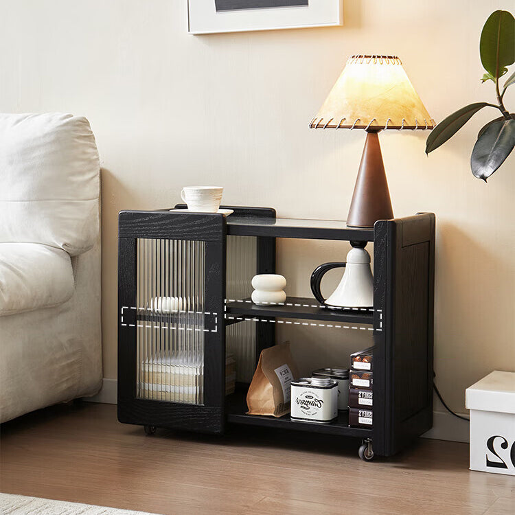Lighom minimalist decor 3-tier wood glass end & side tables
