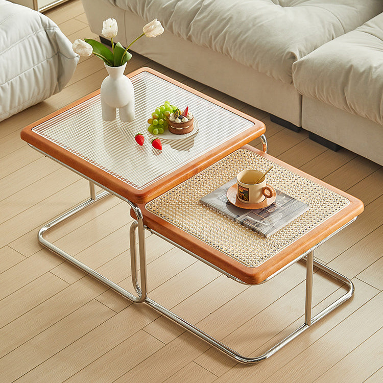 Contemporary Tempered Glass 1-Tier End Table