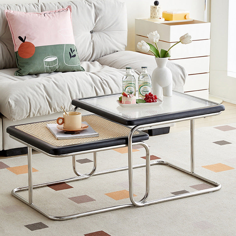 Contemporary Tempered Glass 1-Tier End Table — Black