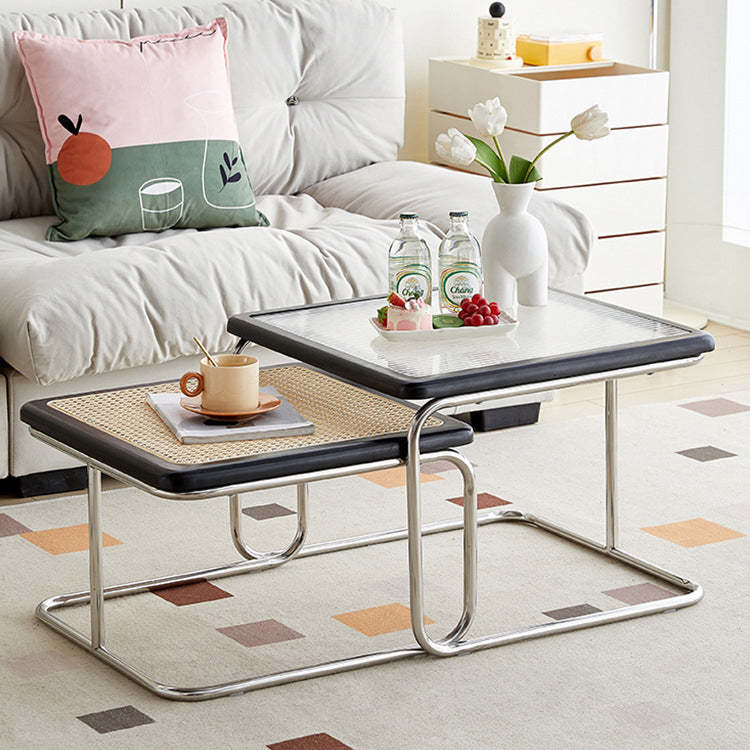 Contemporary Tempered Glass 1-Tier End Table — Black