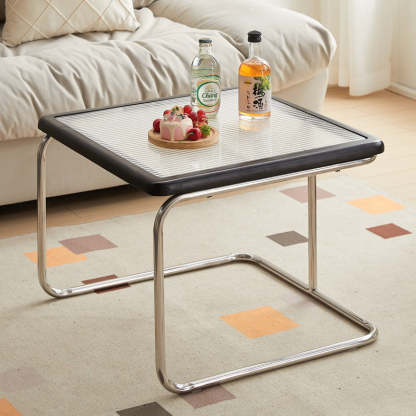 Retro Striped Glass Table