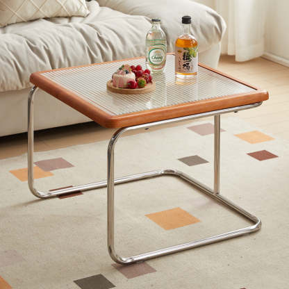 Retro Striped Glass Table