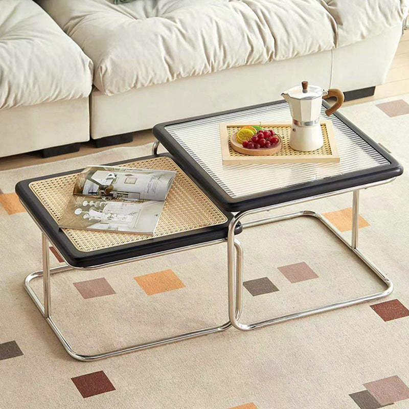 Contemporary Tempered Glass 1-Tier End Table — Black