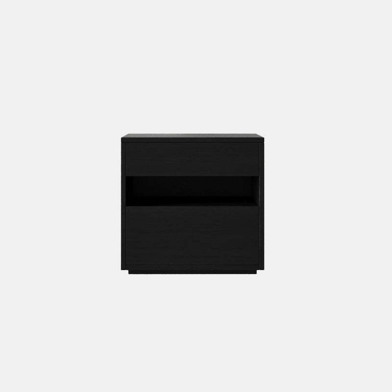 Minimalist Wood Square Nightstand 2-Drawer