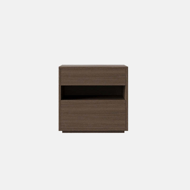 Minimalist Wood Square Nightstand 2-Drawer
