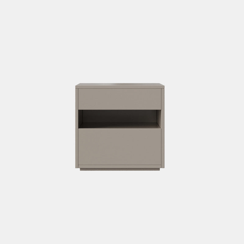 Minimalist Wood Square Nightstand 2-Drawer