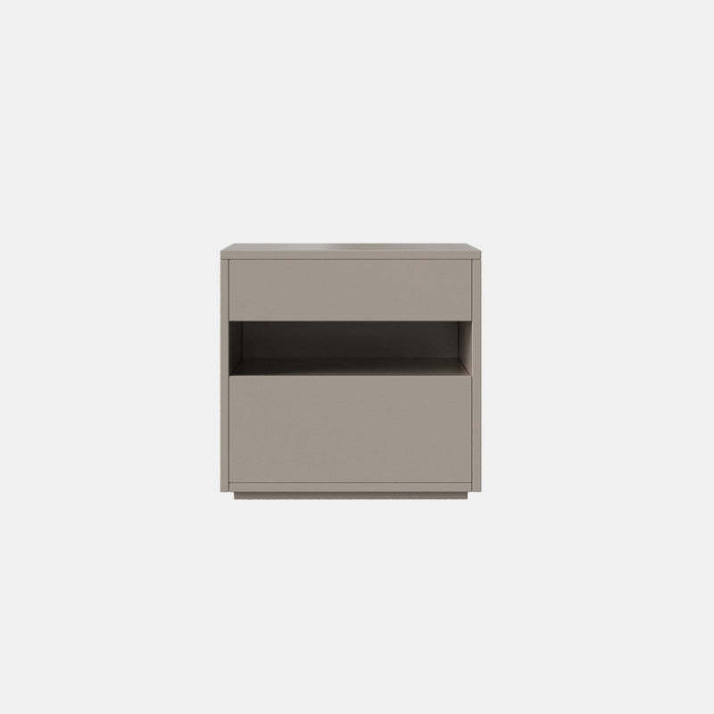 Minimalist Wood Square Nightstand 2-Drawer