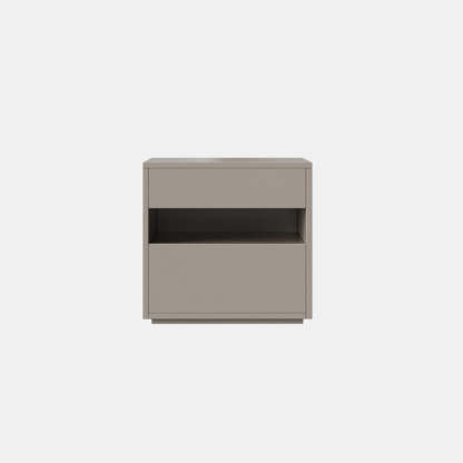 Minimalist Wood Square Nightstand 2-Drawer