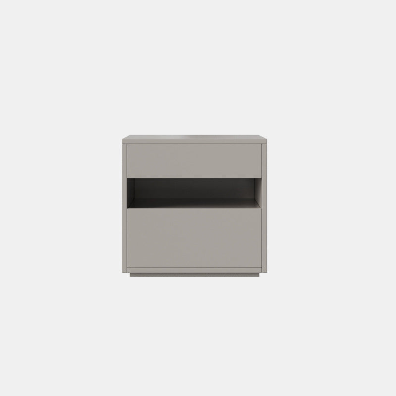 Minimalist Wood Square Nightstand 2-Drawer