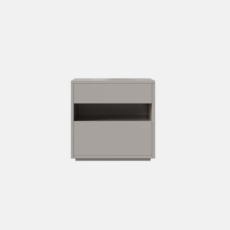 Minimalist Wood Square Nightstand 2-Drawer