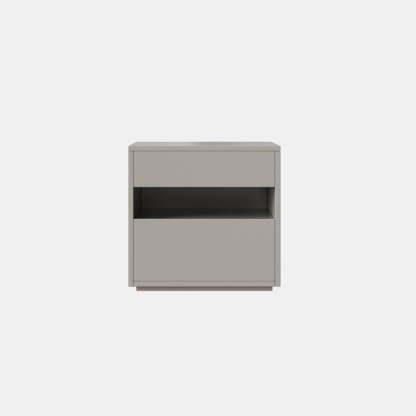 Minimalist Wood Square Nightstand 2-Drawer