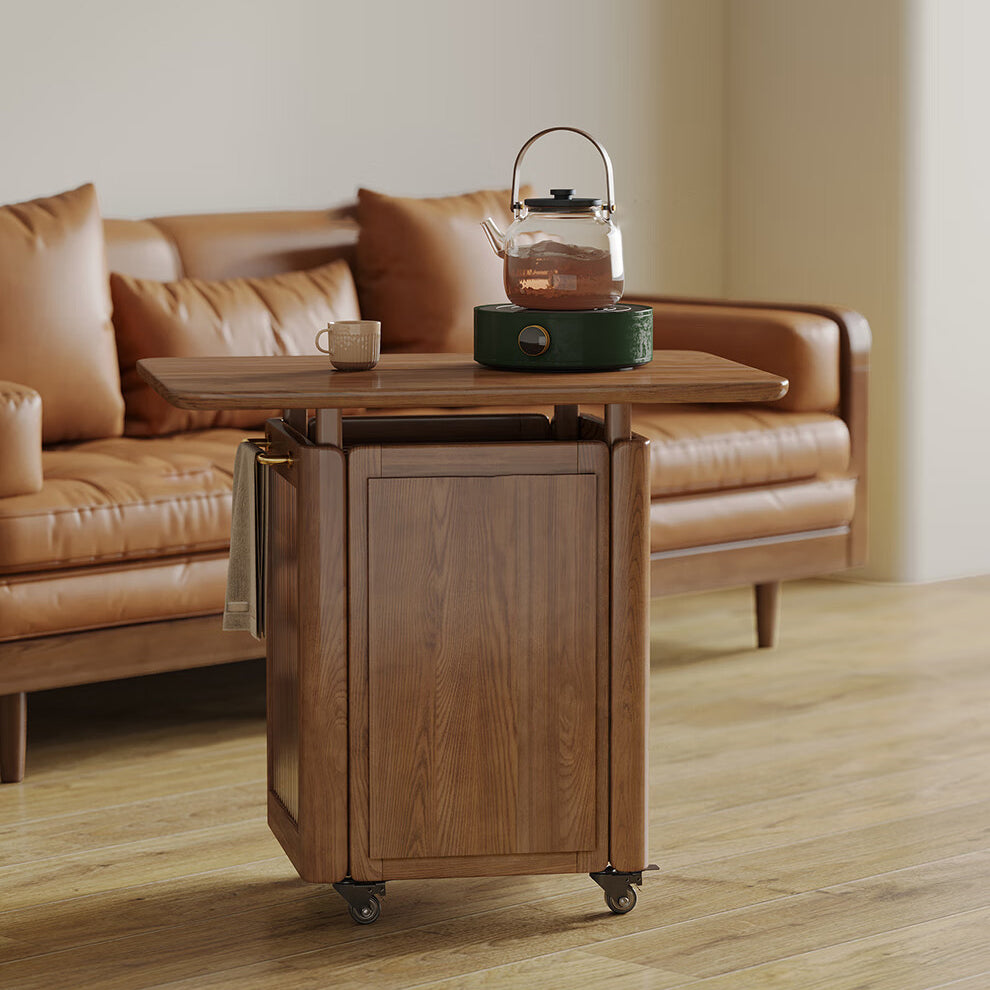 Wood glass linen 1-storage end & side tables - nordic