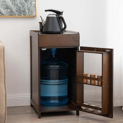 Minimalist Bamboo Acrylic Side Table 1-Drawer